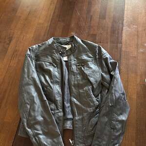 American Rag Cie Grey Faux Leather Moto Biker Jacket Size M